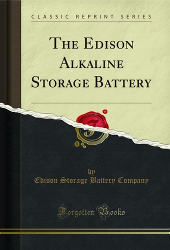 The edison alkaline storage - the,