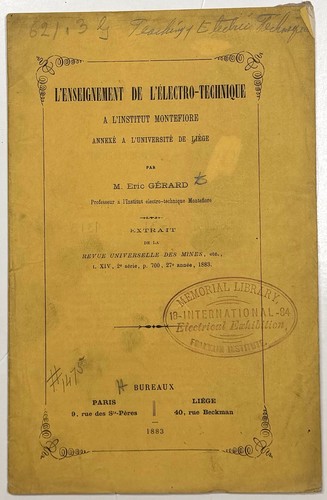 1883 électro technique - 1883, Électro-technique